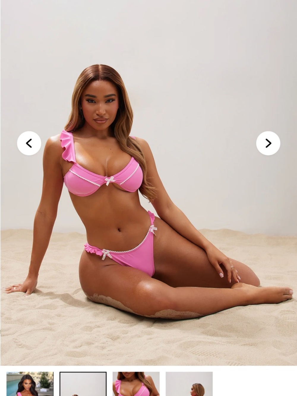 Fashion Nova Pink Ruffle Underwire Bikini Set